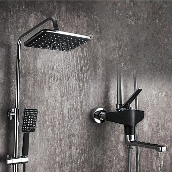 Душевая система со смесителем F2457 черный/хром FRAP